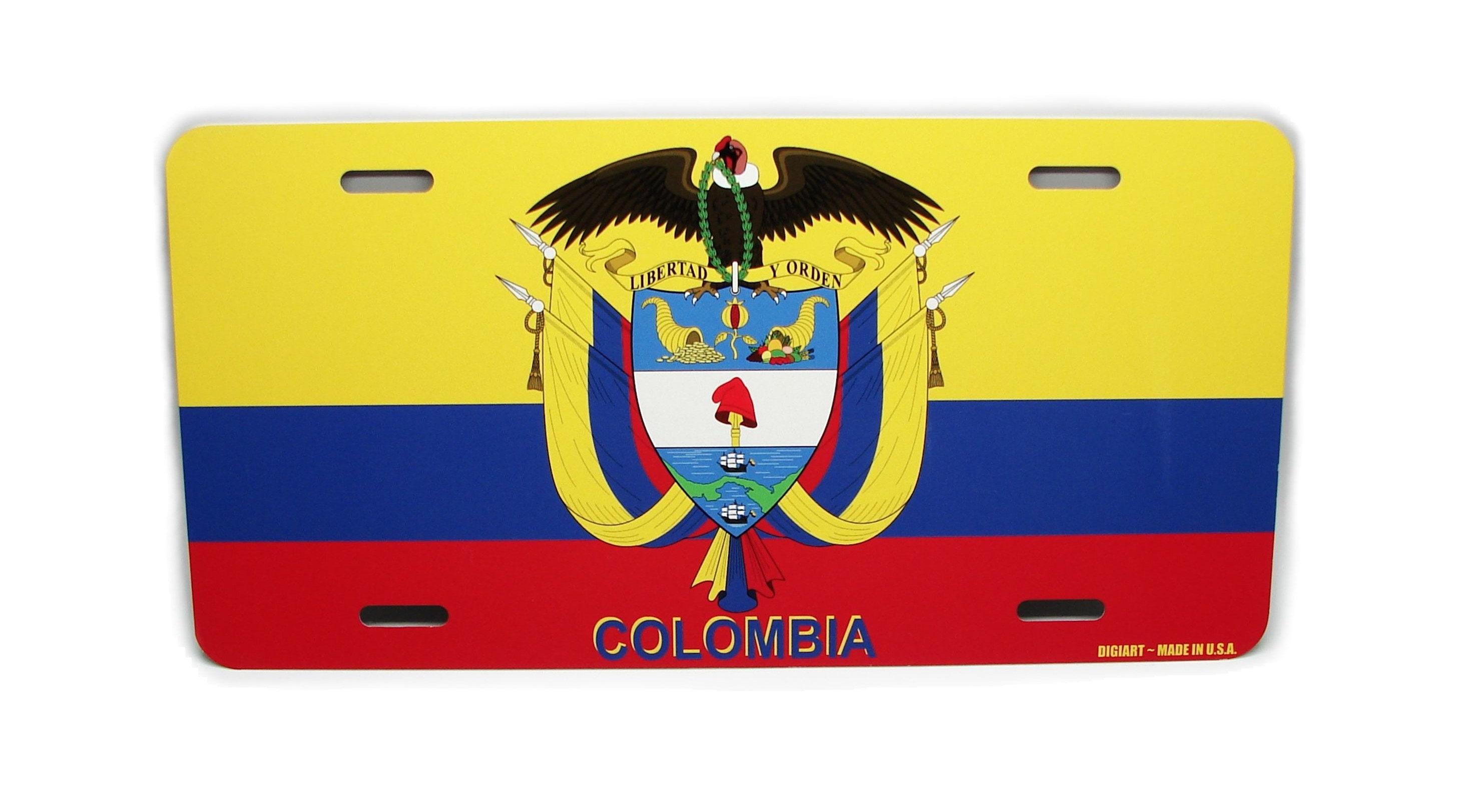 COLOMBIA COLOMBIAANSE VLAG Met Wapenschild Metalen Auto ...